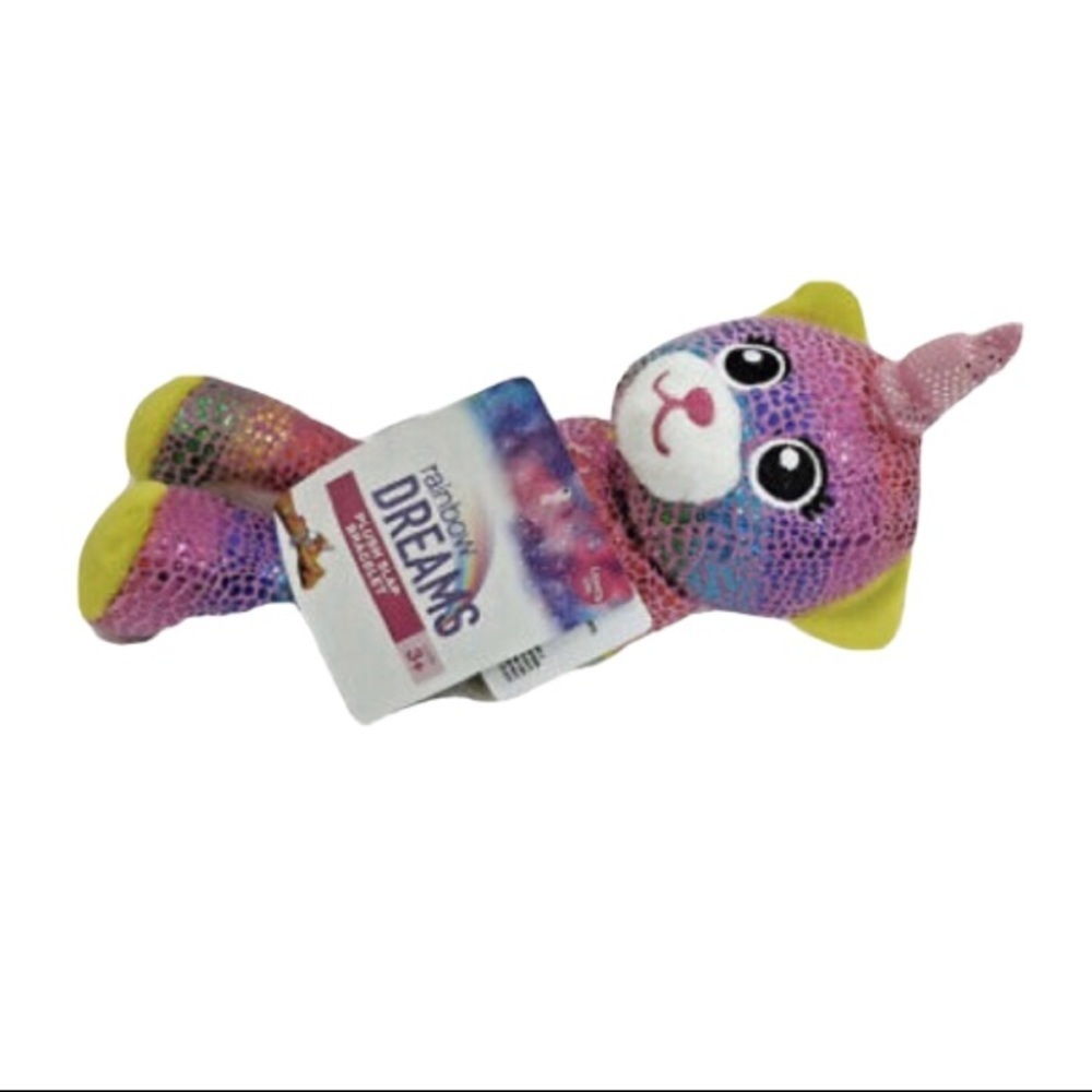 Rainbow Dreams Multicolored Plush Slap Bracelet
